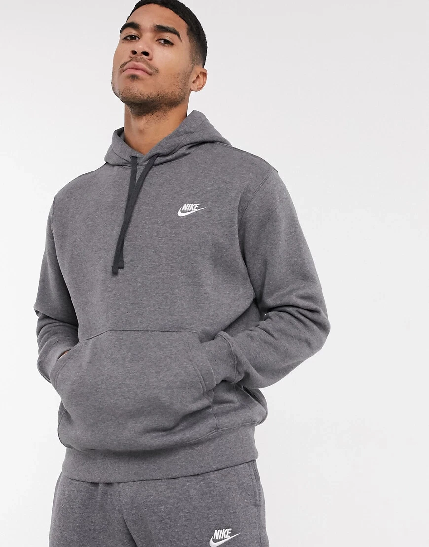 Nike Gray Grey Fleece Hoodie Hoody Pullover Sweater BV2654 071 Men s M Medium