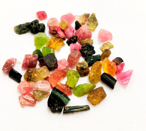 Natural Multi Tourmaline Untreated Unheated Raw Rough Loose Gemstone Lot - Picture 2 of 15