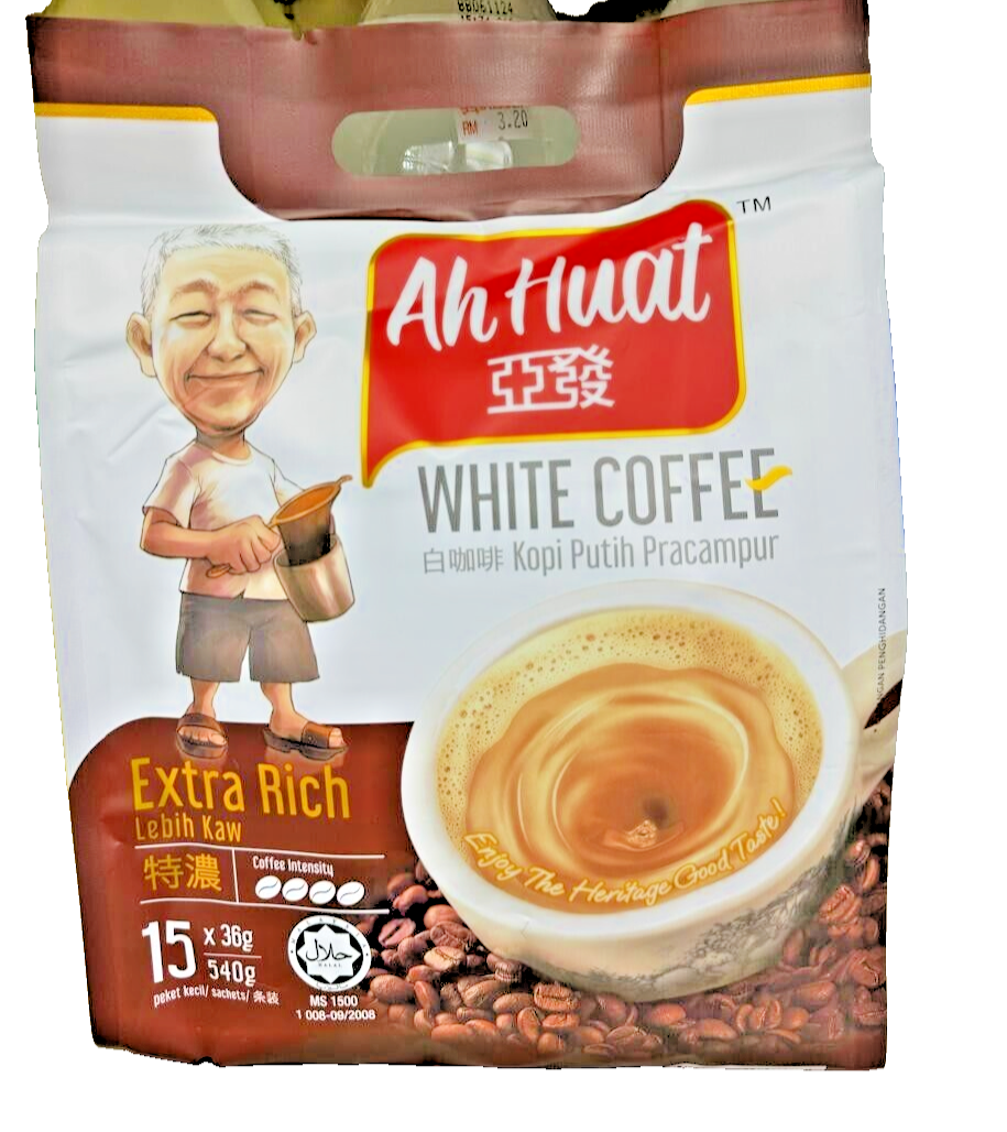 Ah Huat White Coffee Extra Rich / Lebih Kaw 15s x 36g - 1 Pack
