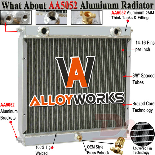 4 Row Aluminum Racing Radiator For Dragster Roadster Style Double Pass ...