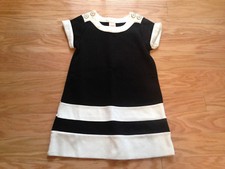 NWT Gymboree Purrfectly Fabulous Black White Ponte Color Block Shift Dress 5