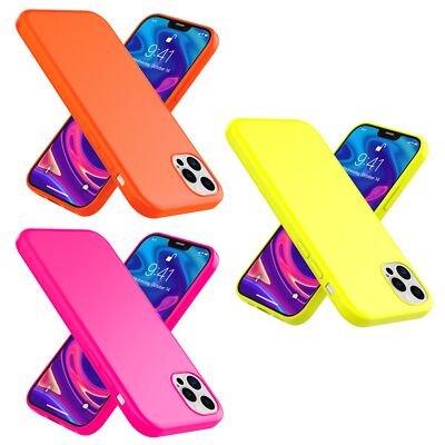 iPhone 12 Pro Max Handyhülle Neon Silikonhülle NALIA Case Cover bunt matt soft