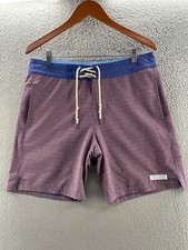 Fair Harbor Swim Trunks Mens 32 Red Blue Geometric Bathing Suit Unlined 32x8 8"