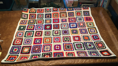Handmade Granny Square Afghan 53''x59''