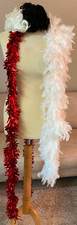 3-piece Carnival Accessories Black and White Wig Red  White Stole Scarf Boa