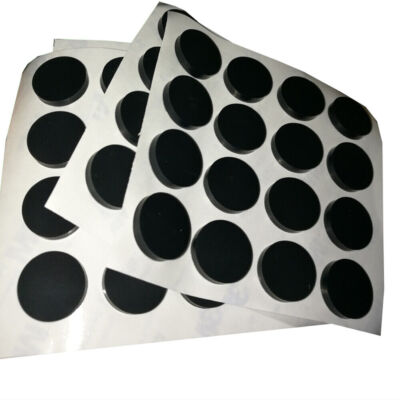 Black Round/Curved Self Adhesive Backing Silicone Rubber Non-slip Pads Protector