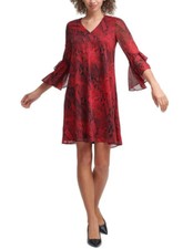 CALVIN KLEIN women dress CD0HNR26 rgm red black polyester 2 $134