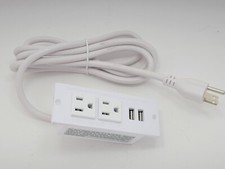 Furniture Recessed Power Strip with 2 USB ports