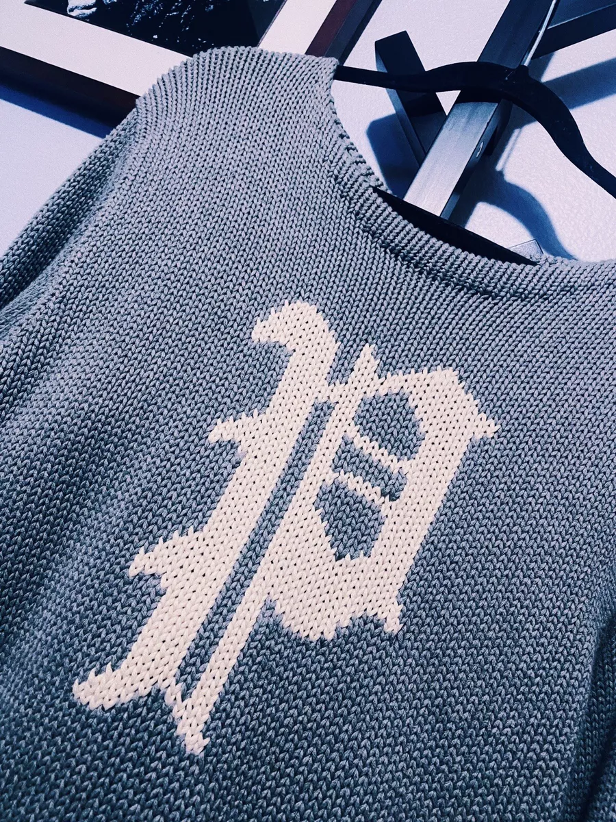 Vintage OG 00's Polo Ralph Lauren Gothic P Logo Knit Sweatshirt L