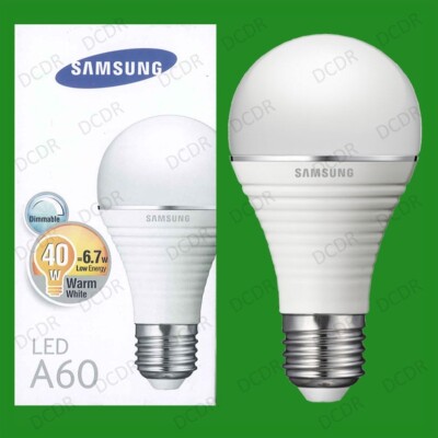 8x 6,7W (=40W) Samsung Dimmbare LED Ultra Low Energy GLS Glühbirnen ES E27 Lampe