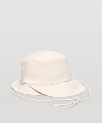 Lululemon Wide Brim Bucket Hat Strap NWT XS/S White Opal  display picture 2