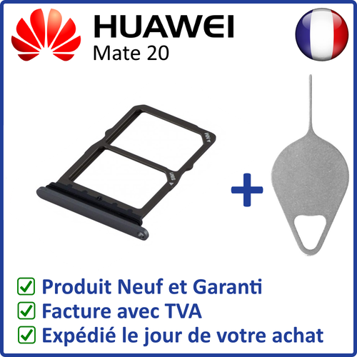 Tiroir Support Carte SIM/MicroSD Pour Huawei Mate 20 - Noir + Outil - Neuf