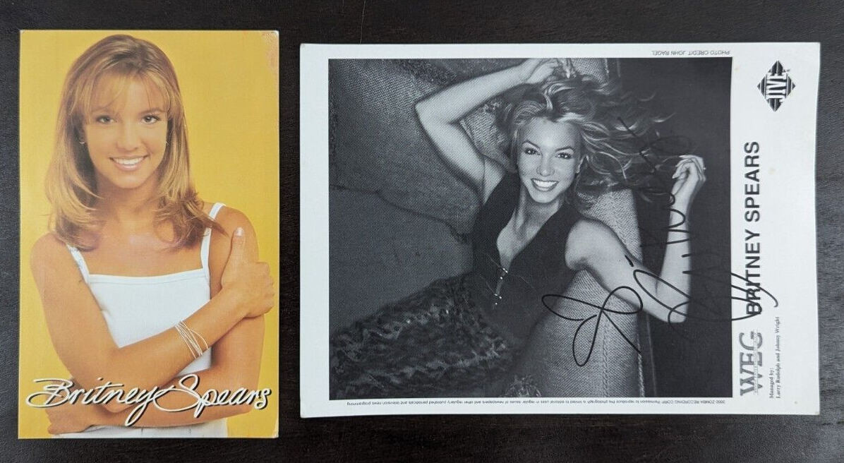 BRITNEY SPEARS MTV Postcard Baby One More Time & WEG Photo Auto