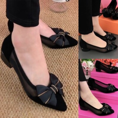Womens Dress Shoes Slip On Pumps Women Pointed Toe Wedding Fashion Office Shoe