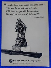 1978 STURM, RUGER & COMPANY ORIGINAL PRINT CLASSIC CHARLES T. DAVIS LAW QUOTE