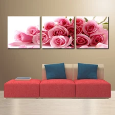 Pink Rose ready to hang mounted waterproof Vinyl canvas art/betterThan stretched