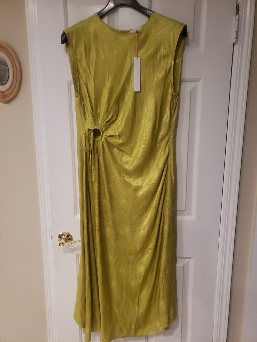house of harlow green satin dress NWT 1960 Slip Maxi Sz L Homecoming dress