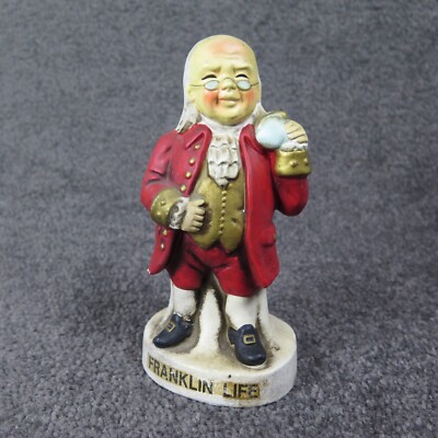 Ben Franklin Bank Plaster Made In Japan Life INSURANCE Co VTG Giveaway 7'' Tall