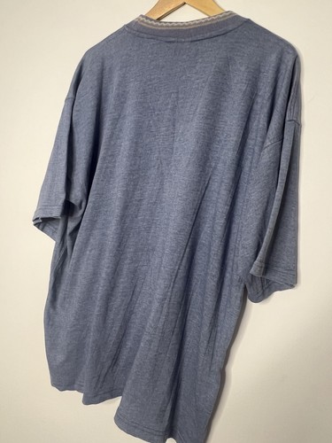 Vintage 90s Hang Ten Surf T-Shirt Brown Faded Retro Aztec Mock Neck Men’s XL - Picture 9 of 9
