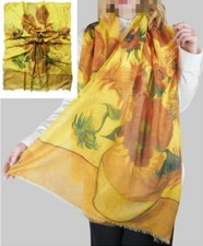 Van Gogh Twelve Sunflowers Parten Print Winter Scarf