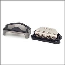 2 x 0/2/4 Gauge to 4 x 0/2/4 Gauge Out Car Audio Power Ground Distribution Block