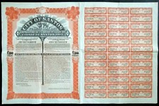 1915 Brazylia: Miasto Santos / Cidade de Santos - pożyczka finansowa 100 £ (Waterlow)