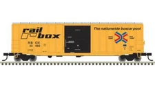 ACF(R) 50'6" Boxcar - Ready to Run -- Railbox 32745 (yellow, black, Large Logo)