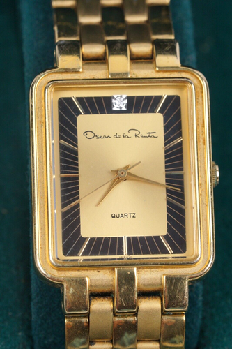 Vintage Oscar De La Renta Base Metal Bezel Stainless Steel Quartz Men's Watch - Picture 5 of 9