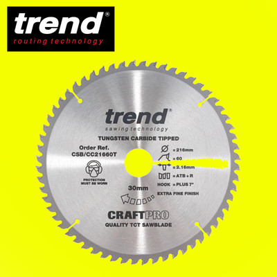 Trend Tools CSB/CC21660T Trend Wood Akku-ATBR-Gehrungssägeblatt 216 mm x 30 mm