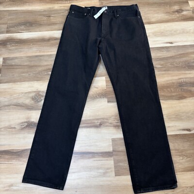 J Crew Jeans Mens 34 x 34 Classic Straight Black Denim 100% Cotton