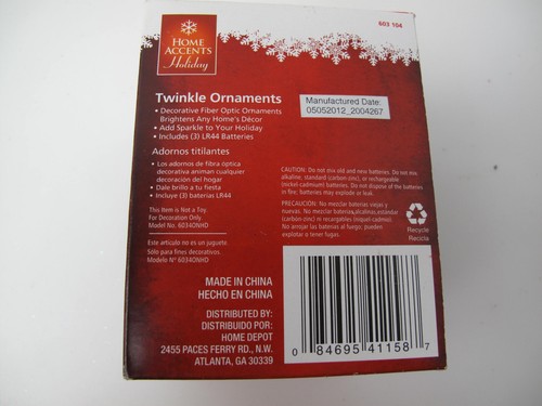 Home Accents Twinkle Lights Ball Ornament Christmas Ornament Brand New With Tags - Picture 4 of 6