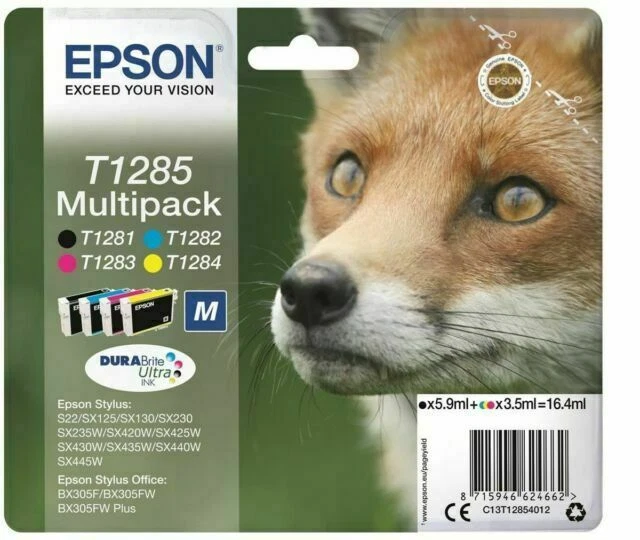 Epson T1285 Multipack Renard DURABrite Ultra Cartouches d'Encre - Noir, Magenta, - Photo 1/1