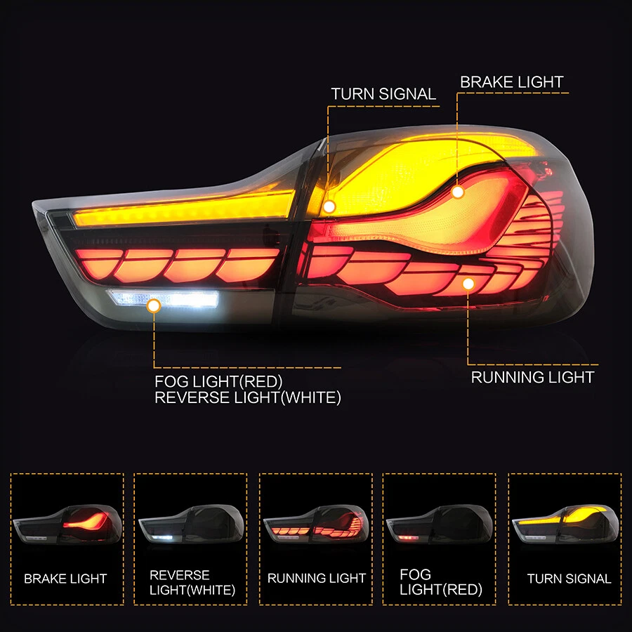 Luces traseras LED VLAND para BMW Serie 4 2014-20. M4 F32 F33 F82 F36 F83 con DRL dinámico Foto 4 de 4