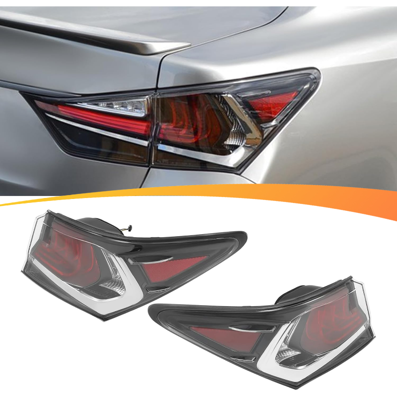 2Pcs LED Tail Light Assembly for 16-20 Lexus GS350 Rear Brake Lamps