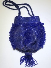 Antique hand beaded flapper pouch handbag purse bag handbag