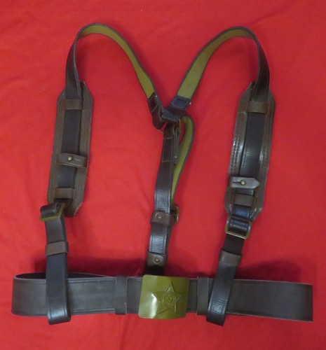 Red Army Belt of Soviet Russia with a leather additional fastening, new - Picture 2 of 5