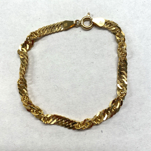 Gold Plated Solid 925 Sterling Silver 7" Bracelet - Picture 3 of 3