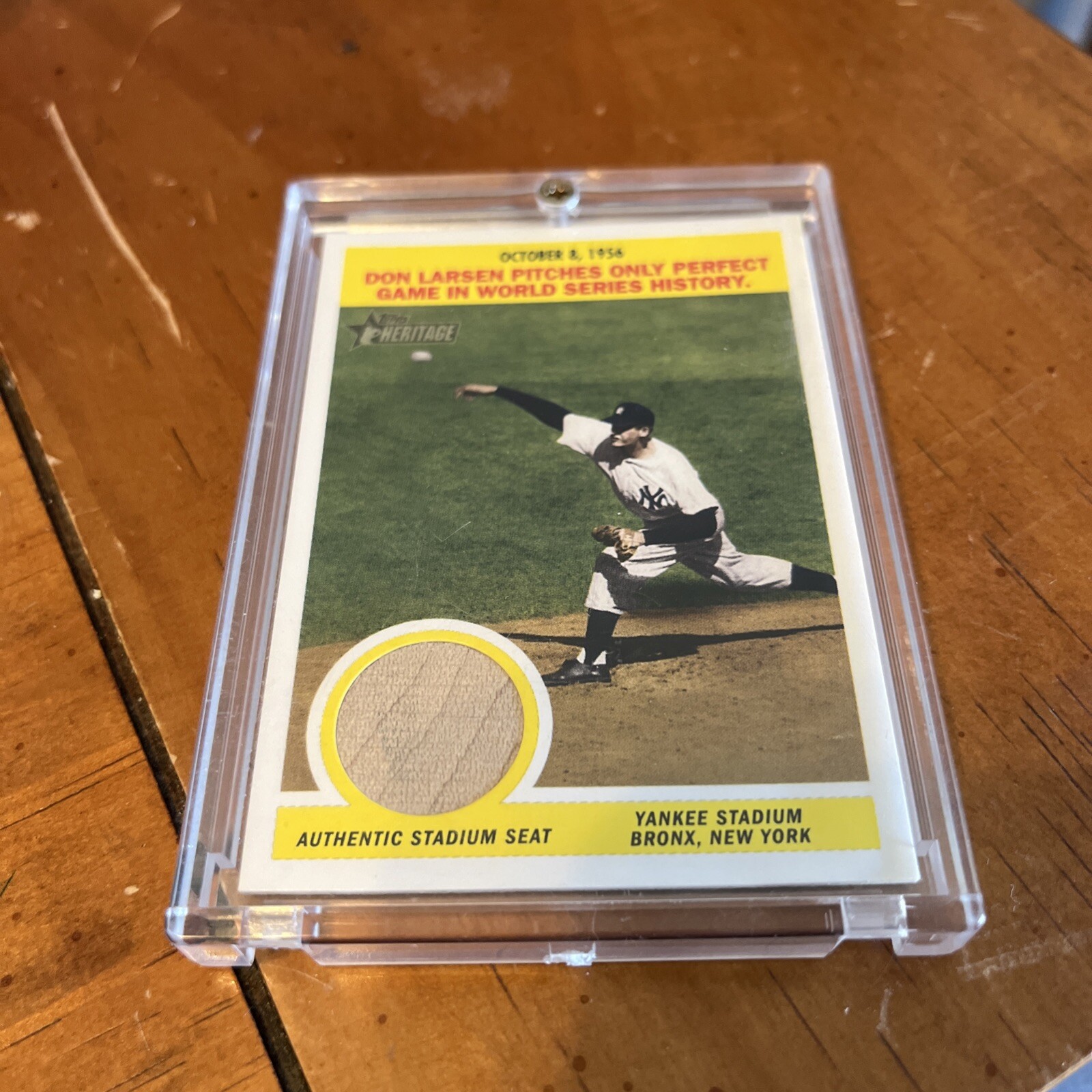 2005 Topps Heritage Flashbacks Don Larsen Authentic Stadium Seat NY Yankees