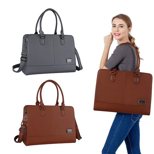 Computadora Portátil Bolso para Mujer Chica Premium Cuero Trabajo Viaje  Hombro Bolso de mano 2018 | eBay
