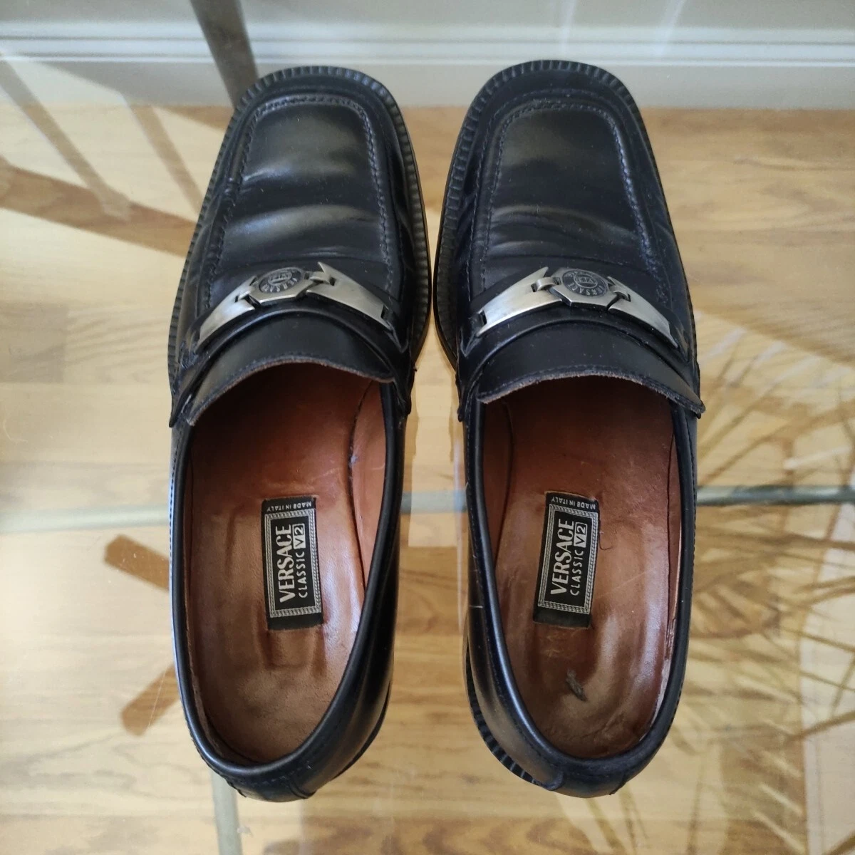 Mocassini Versace vintage scarpe eleganti 40 5 misura US uomo 7 5 nero