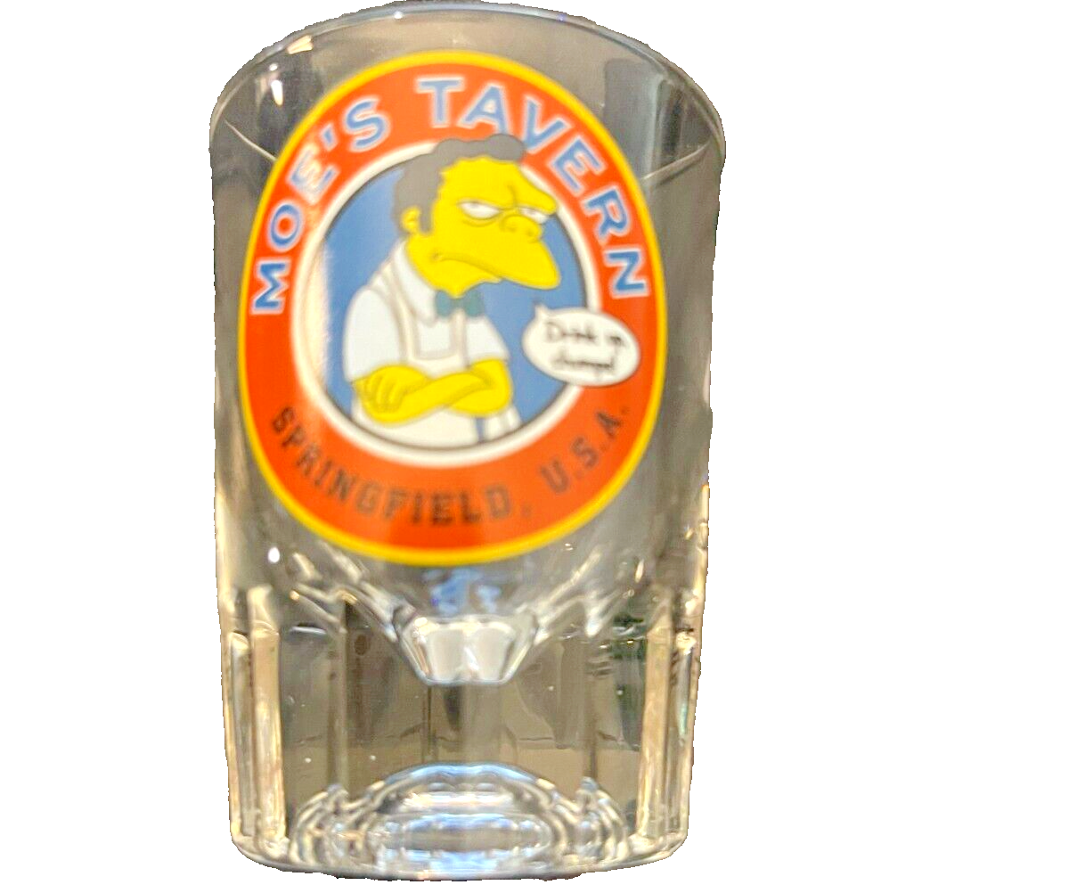 Universal Studios The Simpsons Moe's Tavern Shot Glass Drink Up Chumps