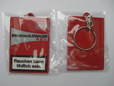 Schlüsselanhänger Benson & Hedges Red rot NEU Gummi Zigaretten Werbung Reklame 