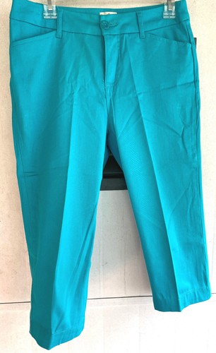 Women Dress St Johns Bay Turquoise Blue Color Light Weight Capri Pants 30  Waist | eBay