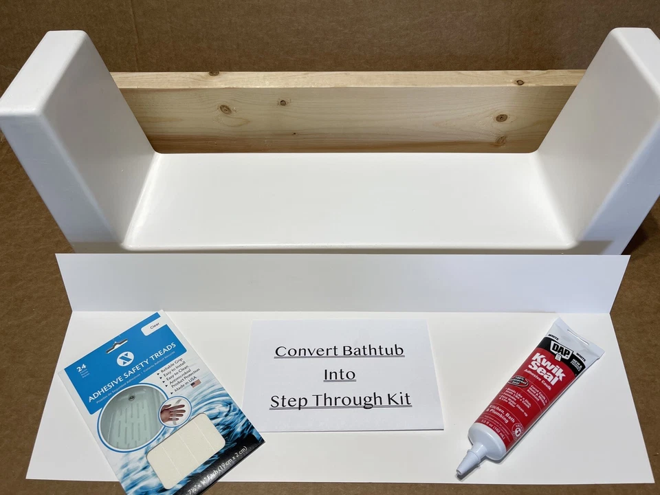 Walk-In Bath Tub Shower Quick Step-Through Insert DIY White - Image 2 of 4