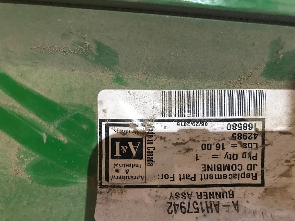 JOHN DEERE CONJUNTO DE CORREDOR COMBINADO A-AH157942 Foto 2 de 3