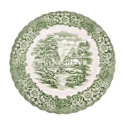 Englisches Porzellan Memory Lane British Anchor Ironstone Teller Grün Frühstück 