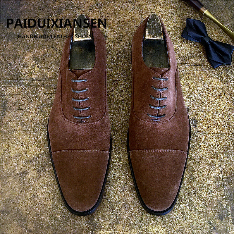 SAOLA Scarpe derby uomo inglesi stringate vera pelle scamosciata Oxford eleganti formali business