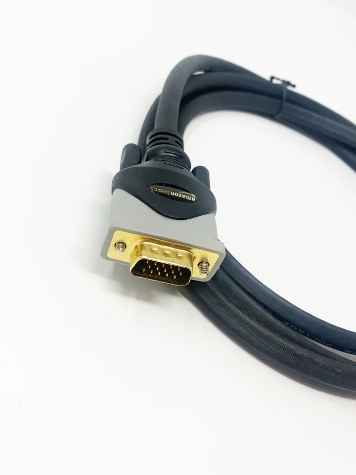 VGA to VGA Cable Monitor Black 6ft 1.8m 30v Computer Cable Amazon Basics  - Image 3 of 4