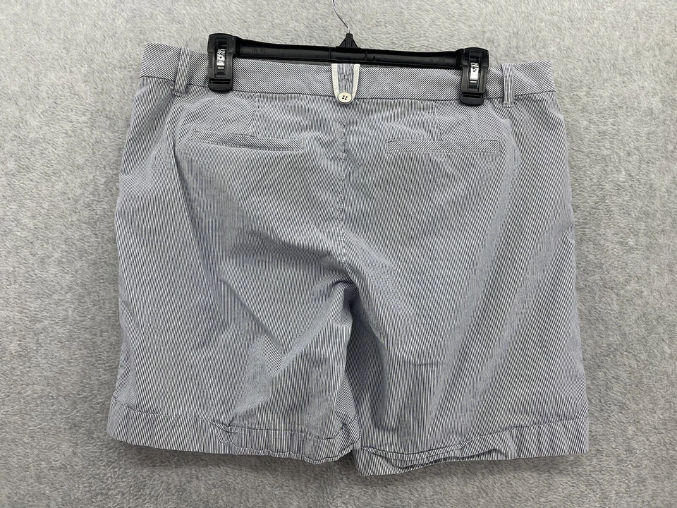 Pantalones cortos chinos Esprit para mujer a rayas talla 12 azul blanco mezcla de algodón Foto 2 de 4