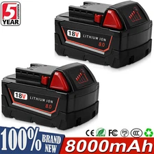 2PACK 8.0Ah For Milwaukee For M18 18V Extended Capacity Battery 48-11-1860 NEW